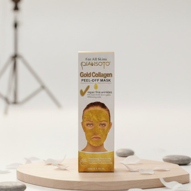Qiansoto Gold Collagen Peel-Off Facial Mask – Anti-Aging & Skin Brightening Treatment (100ml